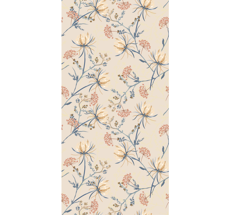 Rollo fenster blumen und pflanzen beige blumenmuster - TenStickers