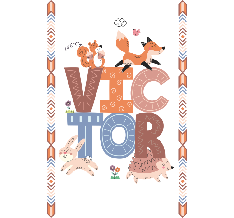 Rollo Fenster Kinderzimmer waldtiere mit namen - TenStickers