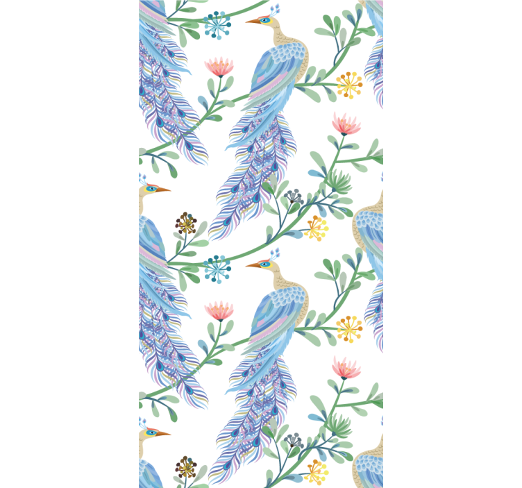 Rollo fenster blumen und pflanzen pfau mit blumen - TenStickers