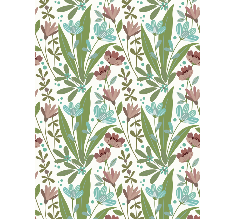 Rollo fenster blumen und pflanzen mit blumenblättern - TenStickers
