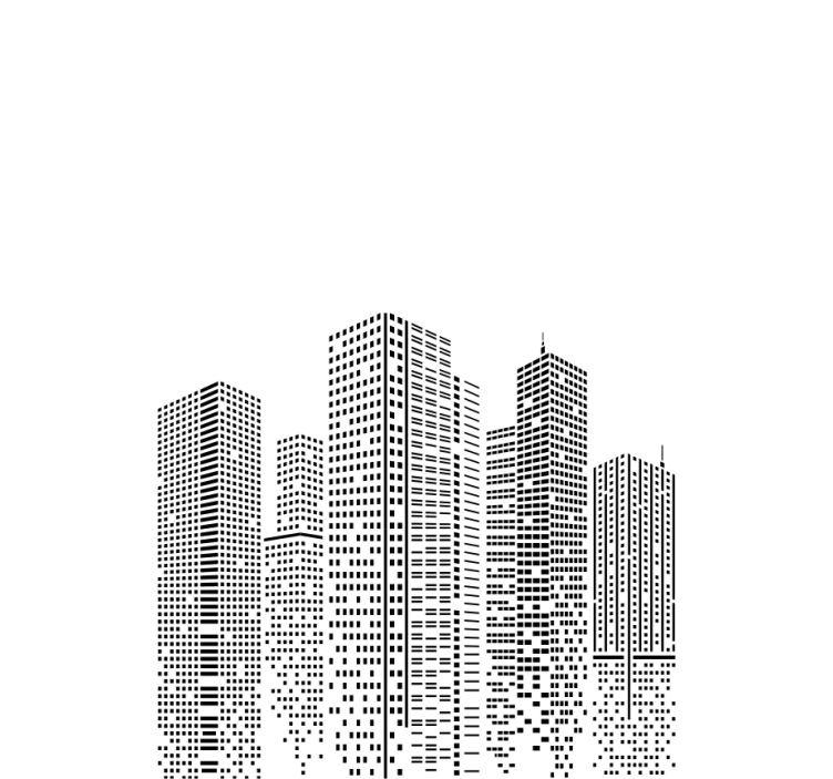 Originelle Rollos bürogebäude Skyline - TenStickers