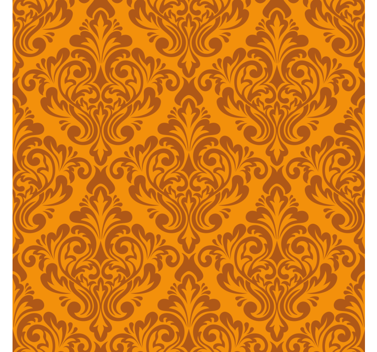 Rollos Wohnzimmer Damask Muster orange - TenStickers