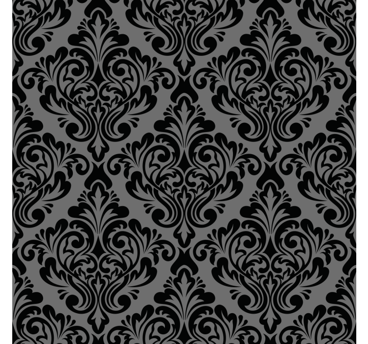 Rollos Wohnzimmer schwarzes Damask Muster - TenStickers