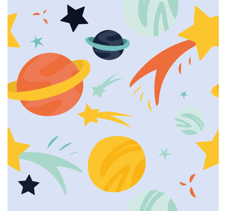 Bunte Planeten Rollo Kinderzimmer - TenStickers