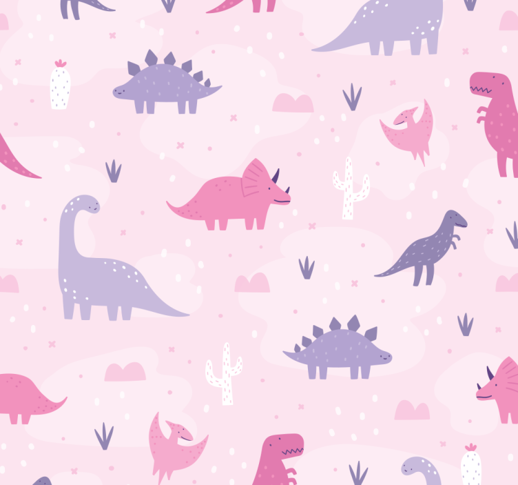 Rollo Fenster Dinosaurier rosa Hintergrund - TenStickers