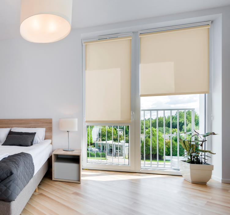 rollo fürs Schlafzimmer Beige durchscheinend - TenStickers