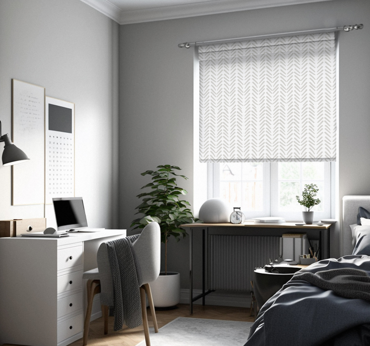 Rollo Wohnzimmer Graue abstrakte linien zick-zack - TenStickers