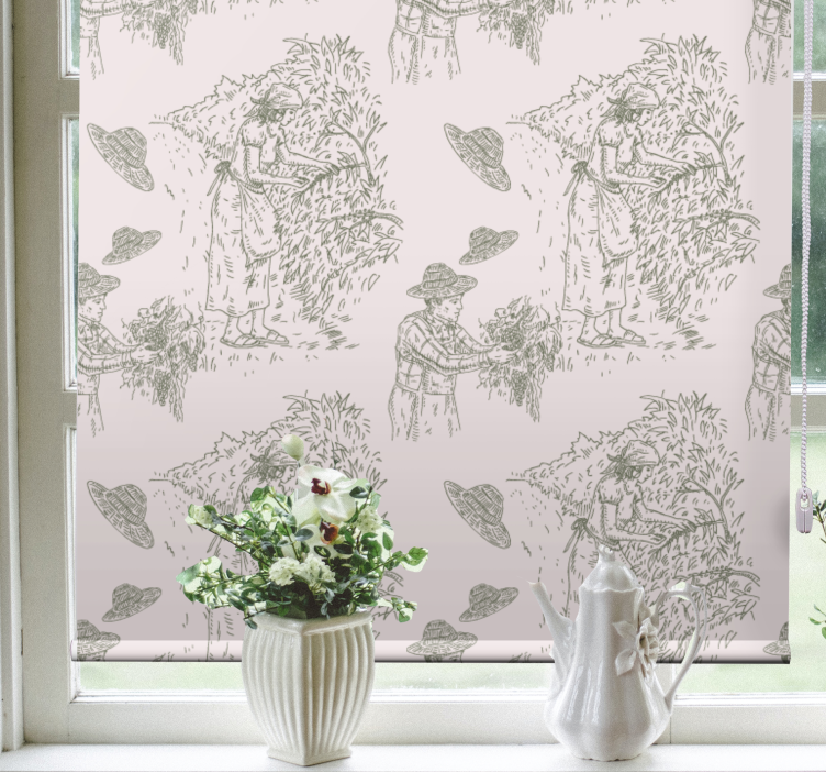 Fenster Rollo Elegant ernteszene vintage - TenStickers