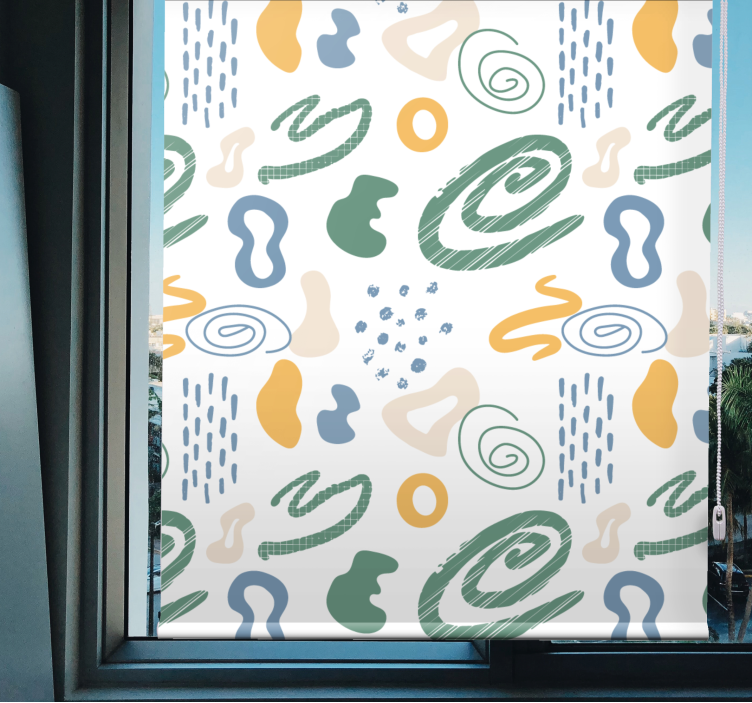 Fenster Rollo modern abstrakt gemalte formen - TenStickers