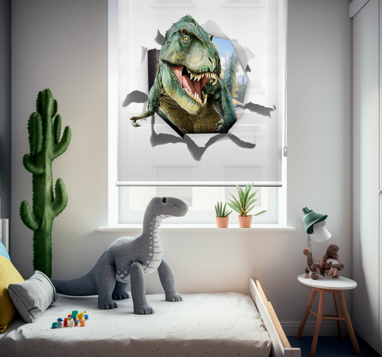 rollo für Kinder 3D wütender T-Rex - TenStickers