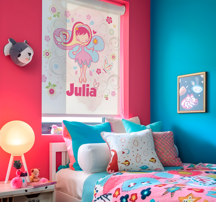 Fenster Rollo personalisiert fee mit schmetterlingen - TenStickers