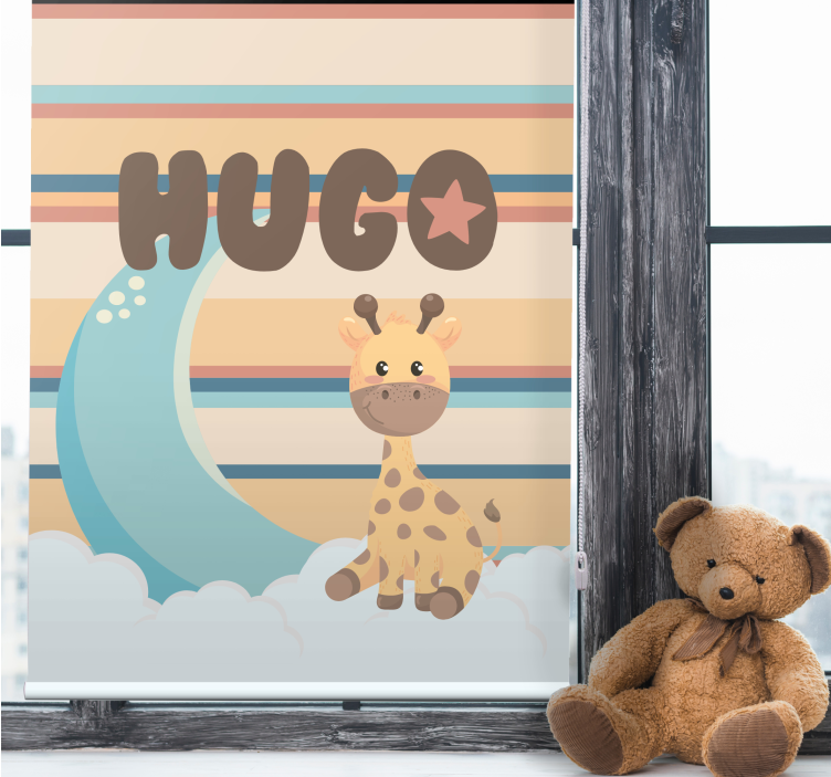 Rollo Fenster Baby giraffe mit wolken - TenStickers