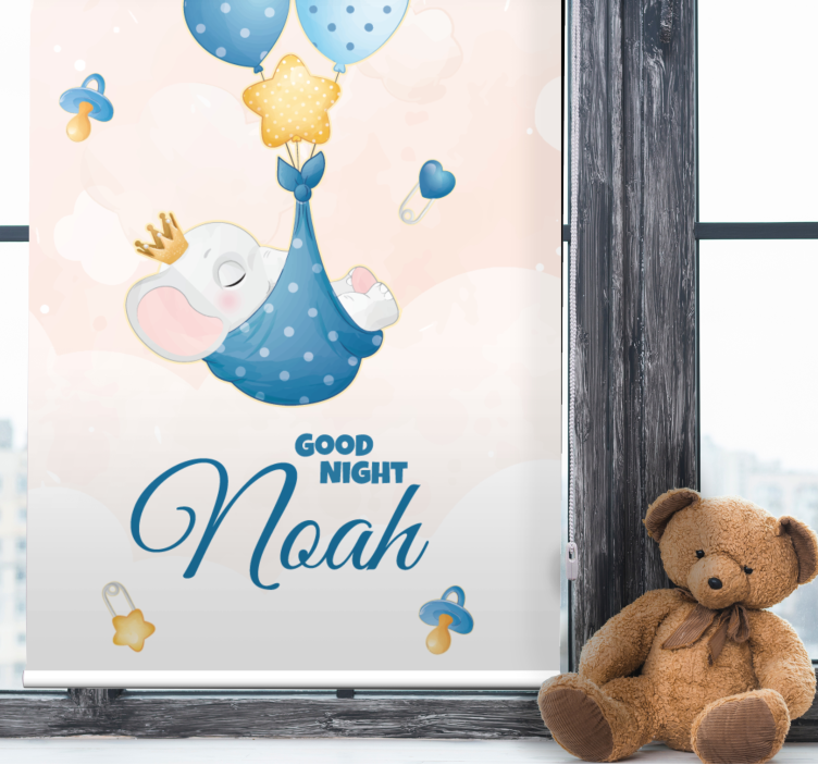 Rollo Fenster Baby gute nacht elefant mit namen - TenStickers
