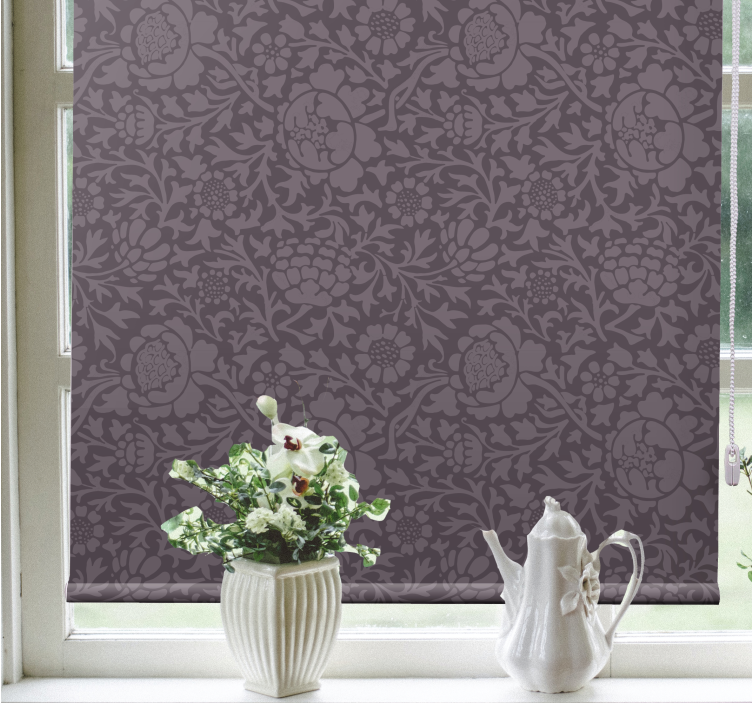 Rollo Fenster Blumen elegantes graues muster - TenStickers