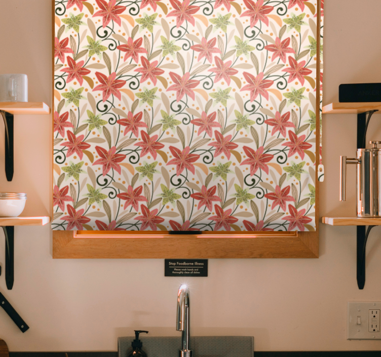Rollo Fenster Blumen lebendiges blumenmuster - TenStickers