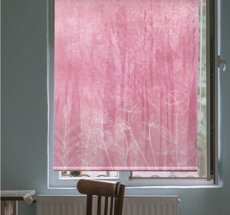 Rollo Fenster Blumen und Pflanzen blumensilhouette-design - TenStickers