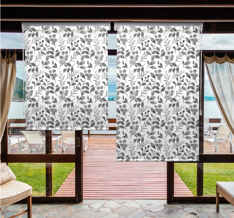 Rollo Fenster Blumen und Pflanzen botanisches blattmuster - TenStickers