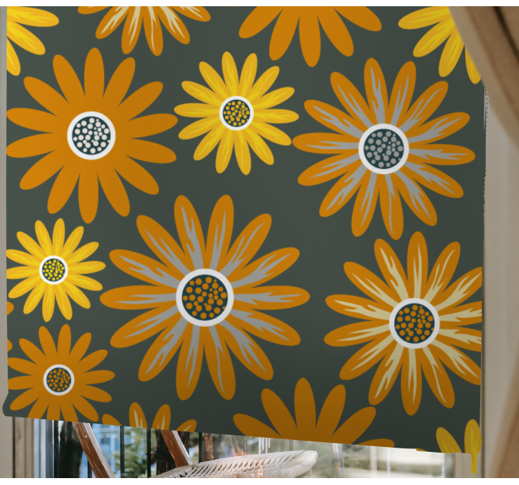 Rollo fenster blumen und pflanzen fröhliche blumendekoration - TenStickers