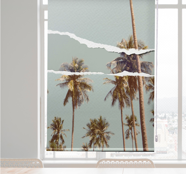 Rollo Fenster Bäume palmen-sommer-design - TenStickers