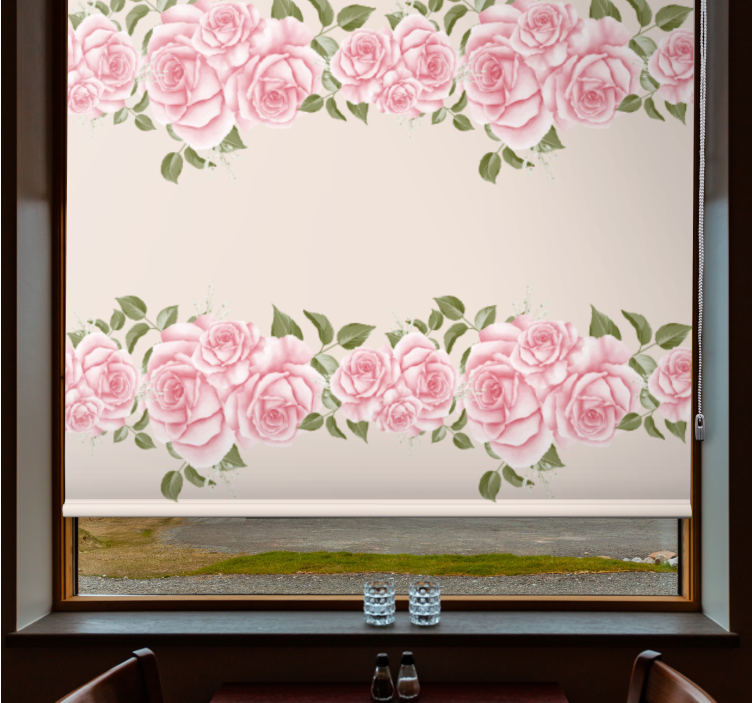 Rollo Fenster Blumen und Pflanzen schöne rosa rosen - TenStickers
