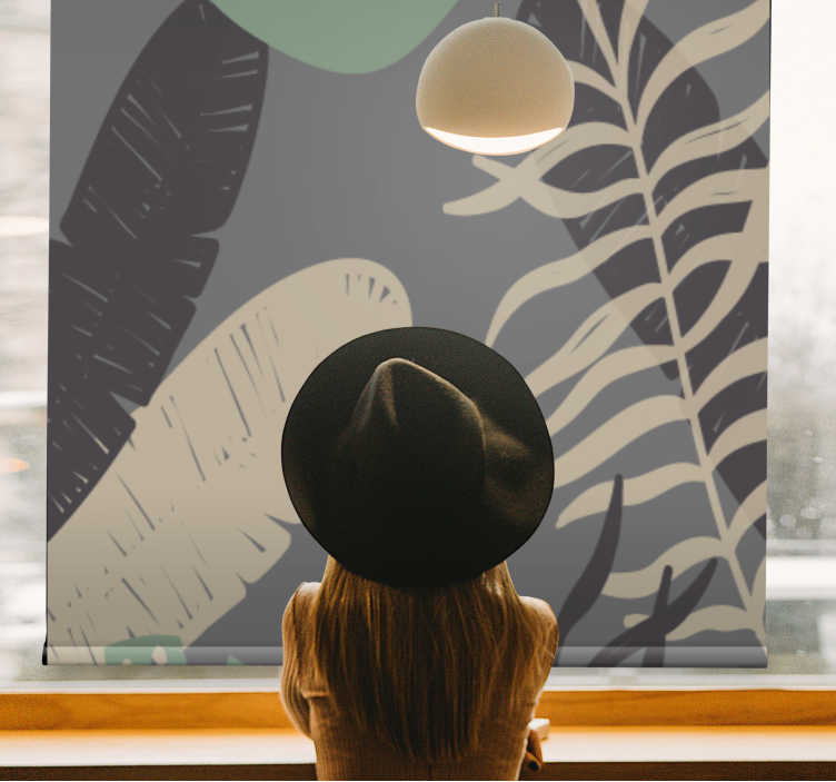 Rollo Fenster Blumen und Pflanzen tropisches grünmuster - TenStickers