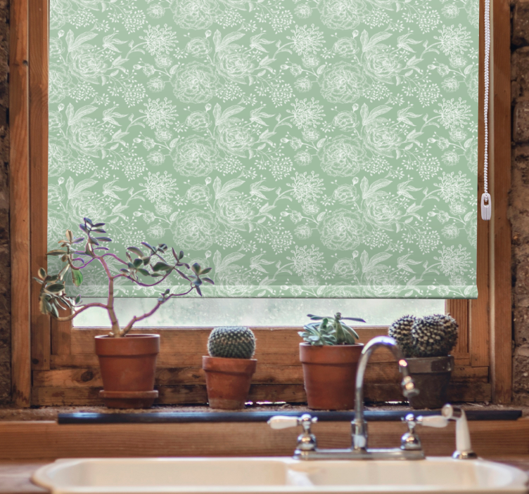 Rollo Fenster Blumen und Pflanzen zarte pflanzenelemente - TenStickers