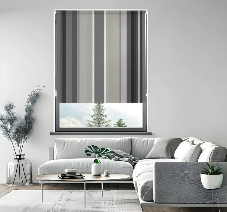 Fenster Rollo Elegant gestreiftes graues muster - TenStickers