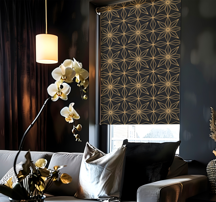 Fenster Rollo Elegant goldenes muster - TenStickers