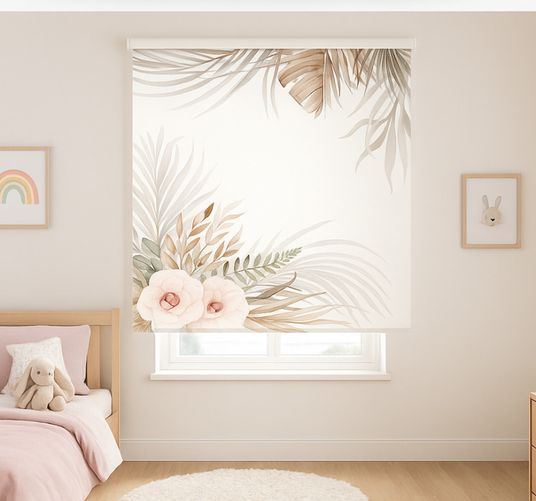 Rollo Fenster Kinderzimmer boho-blumendesign - TenStickers