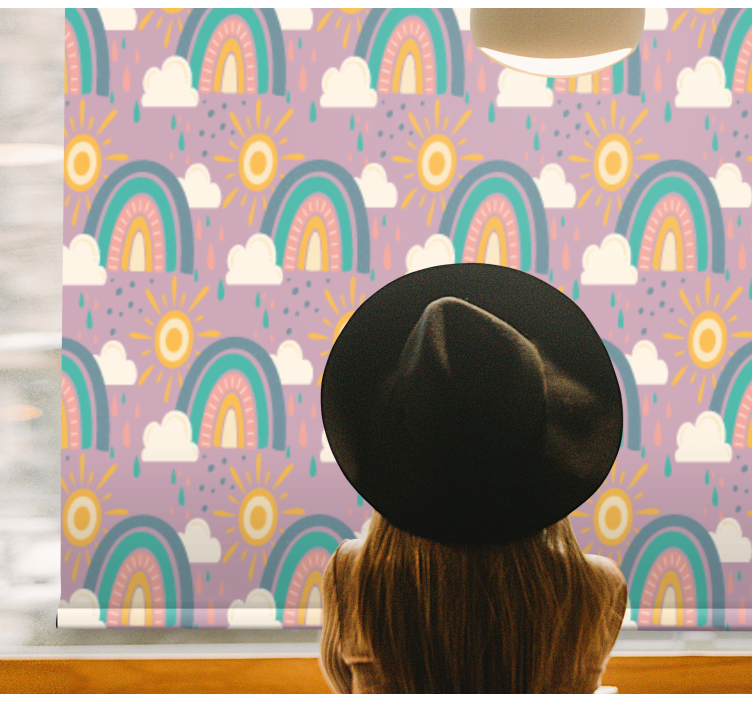 Rollo Fenster Kinderzimmer regenbögen und sonnen - TenStickers