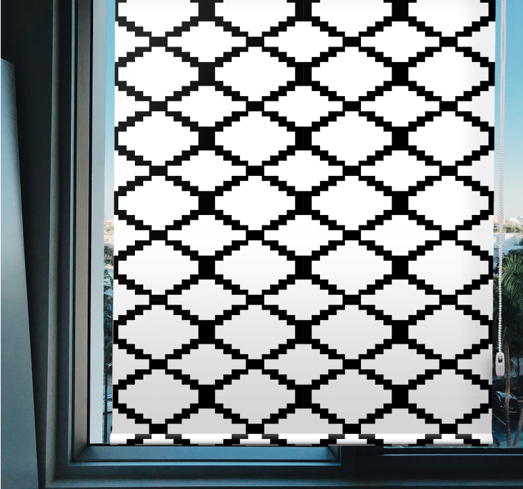 Fenster Rollo modern geometrisches schwarz-weiß-design - TenStickers