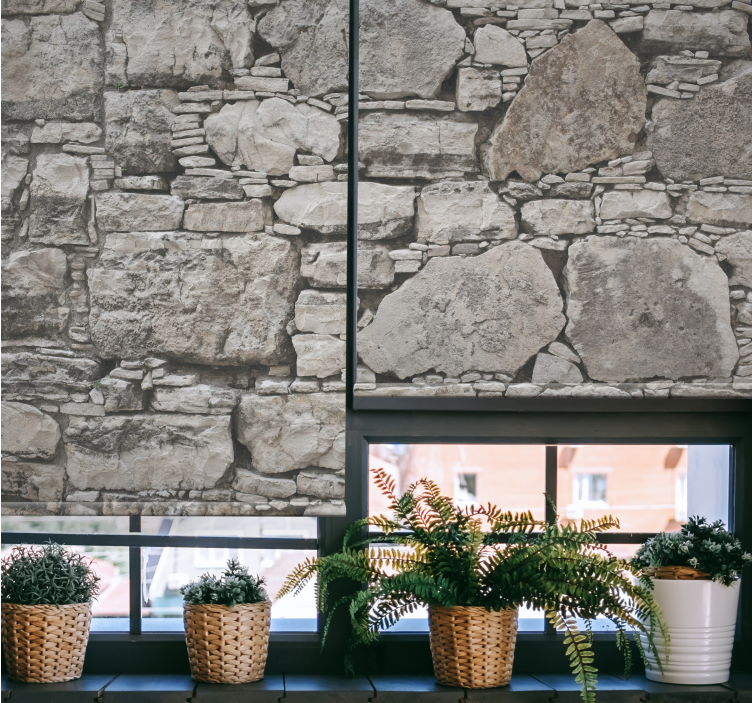 Rollo Fenster Muster steinmauer-effekt - TenStickers