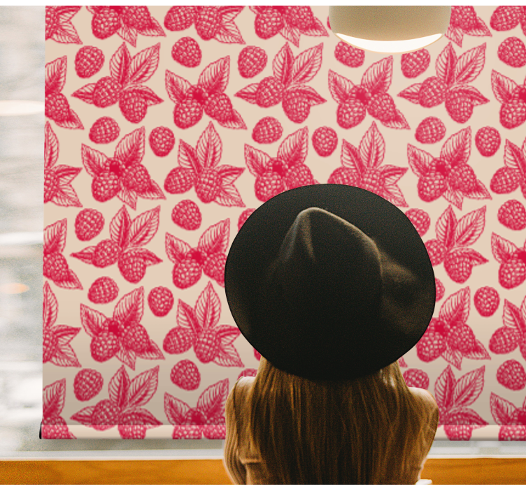 Rollo Fenster Obst himbeerblattmuster - TenStickers
