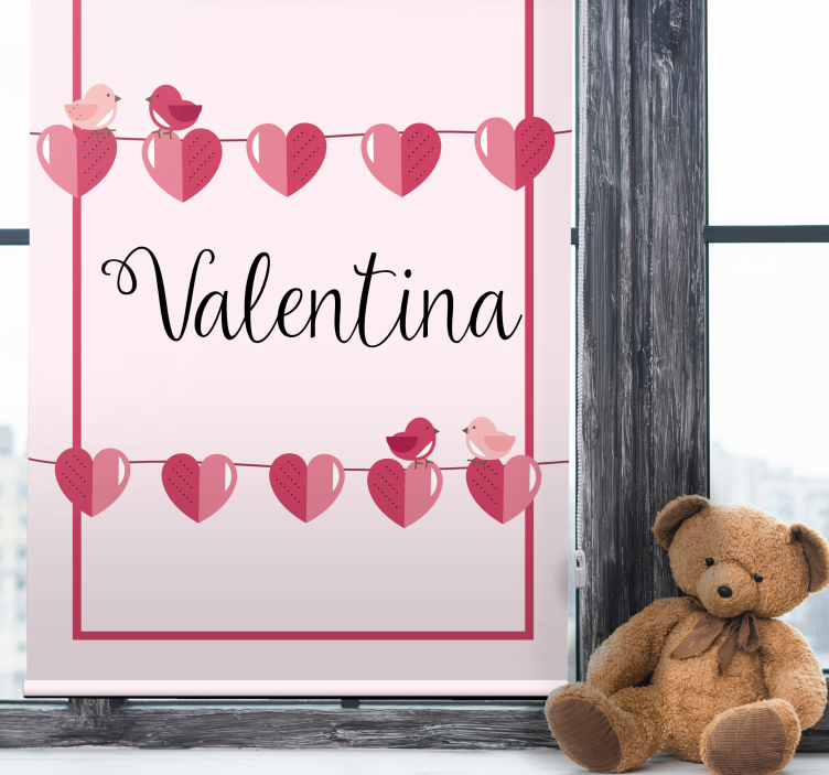 Rollo Fenster Jugenzimmer liebe herzen und namen - TenStickers