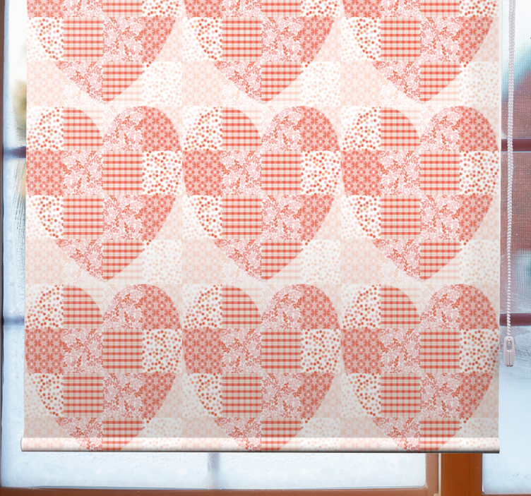Rollo Fenster romantisch patchwork-herzmuster - TenStickers