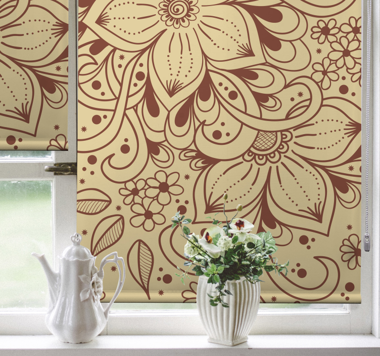 Rollo Fenster rustikal florales paisley-muster - TenStickers