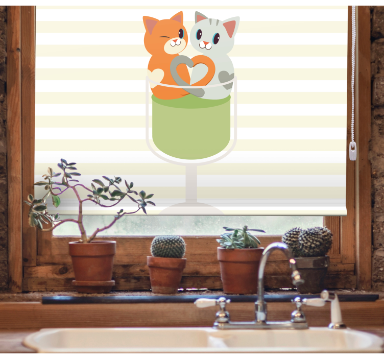 Rollo fenster tiere mit süßen katzenfreunden - TenStickers