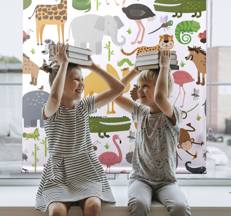 Rollo Fenster Tiere safari-tierfreunde - TenStickers