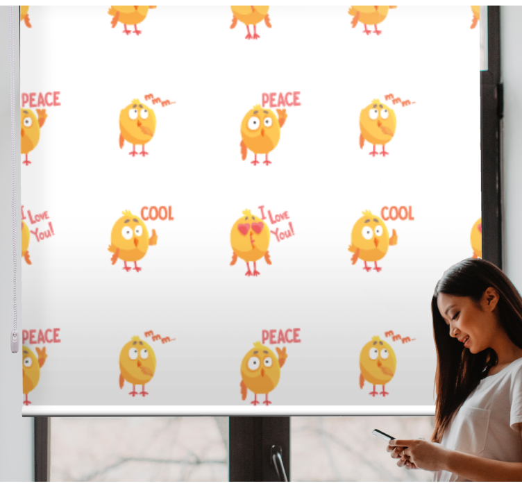 Rollo Fenster Tiere süße vogelausdrücke - TenStickers