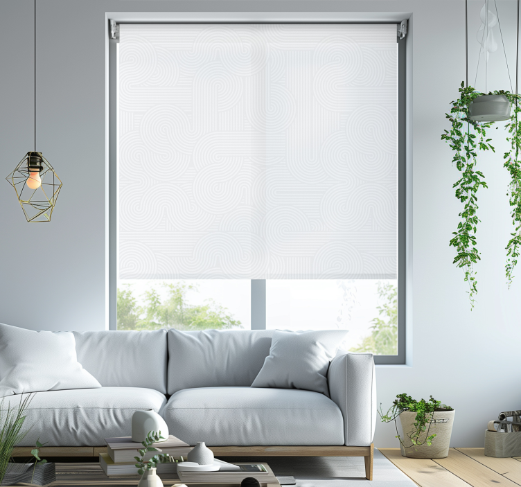 Rollo Wohnzimmer weiß mit Streifenmuster - TenStickers