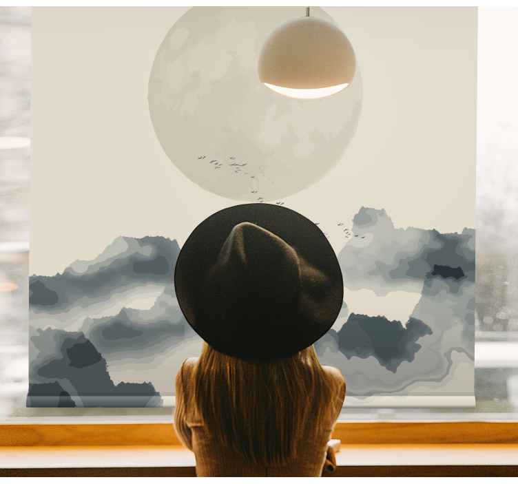 Fenster Rollo modern mondbeschienene wolkenlandschaft - TenStickers