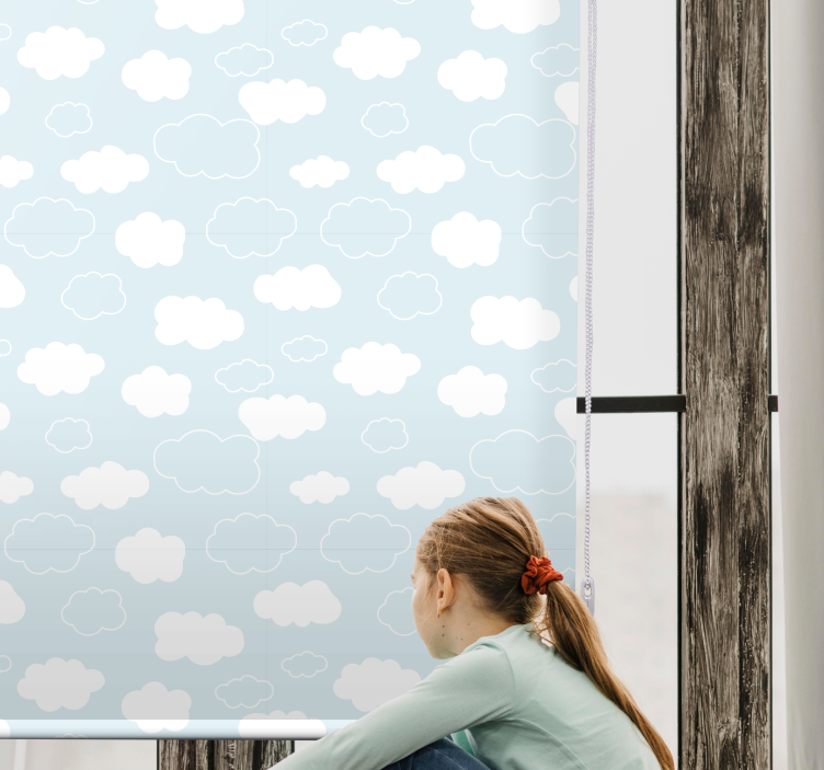 Blaue strukturierte Wolken Rollo Kinderzimmer - TenStickers