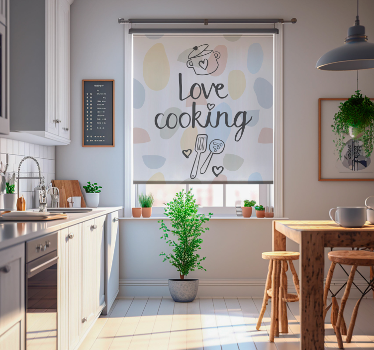 Küchenfenster Rollo ich liebe Kochen - TenStickers