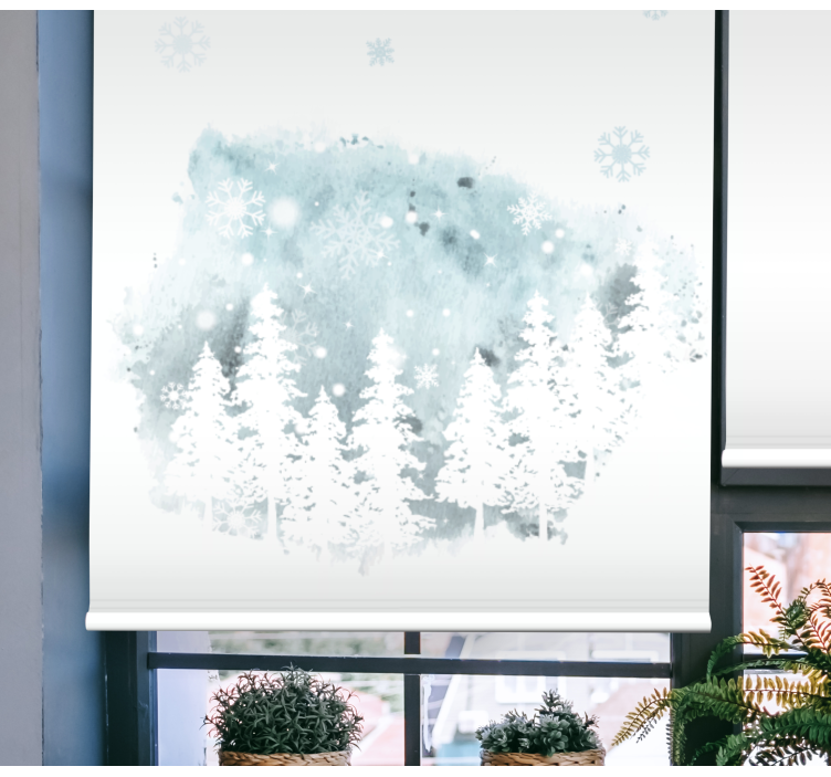 Wohnzimmer Rollos Winter-nadelbaum-kunstwerk - TenStickers