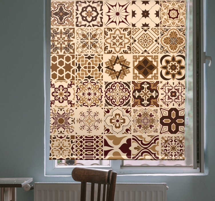 Weitere Fenster Rollos geometrische beige fliesen - TenStickers