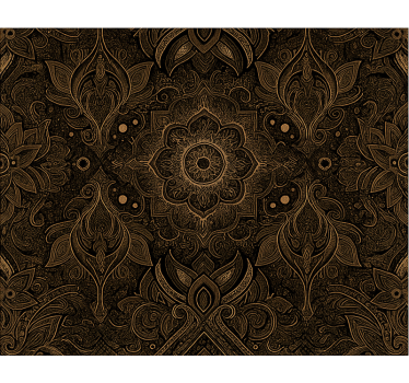 Rollo Fenster Esszimmer schwarzes und goldenes Mandala - TenStickers