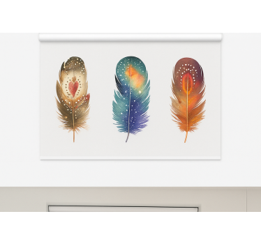 Rollo Fenster Esszimmer bunte tribal-inspirierte Federn - TenStickers