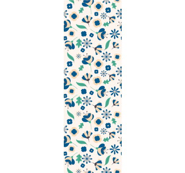 Rollo fenster esszimmer weißes blumenmuster im landhausstil - TenStickers
