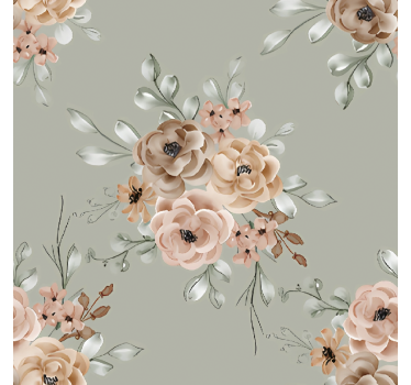 Rollo fenster esszimmer vintage rosen auf mintgrün - TenStickers