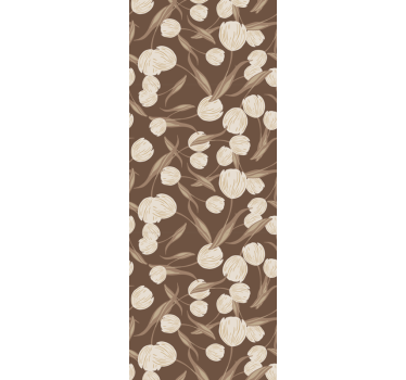 Rollo fenster esszimmer elegantes beiges tulpenmuster - TenStickers